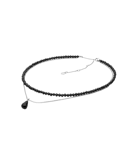 Серебряная цепочка со шпинелями и ониксом