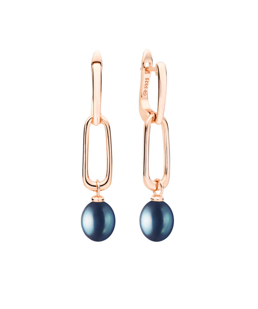 Позолоченные серьги из серебра с жемчугом