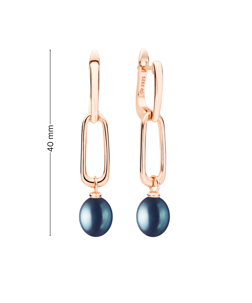 Позолоченные серьги из серебра с жемчугом