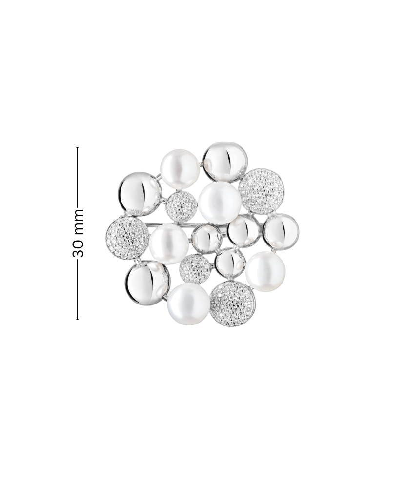 Hõbesõlg pärlite ja tsirkoonidega