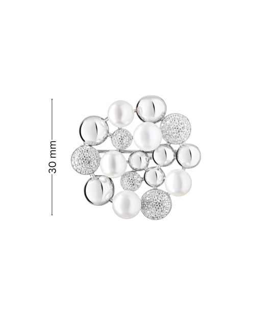 Hõbesõlg pärlite ja tsirkoonidega