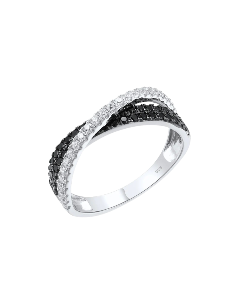 Hõbesõrmus tsirkoonidega ja spinelliga