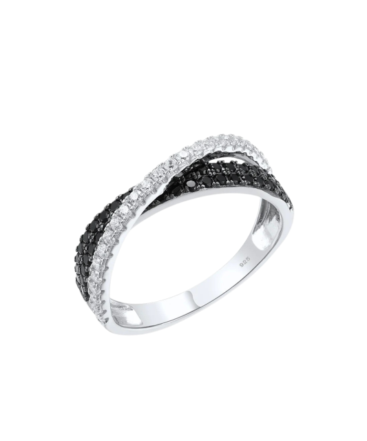 Серебряное кольцо со шпинелями и цирконами