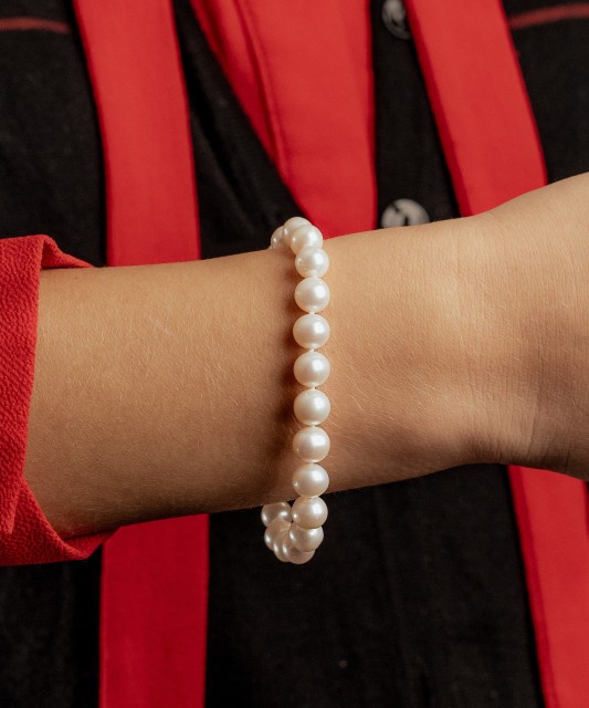 Жемчужный браслет с золотом