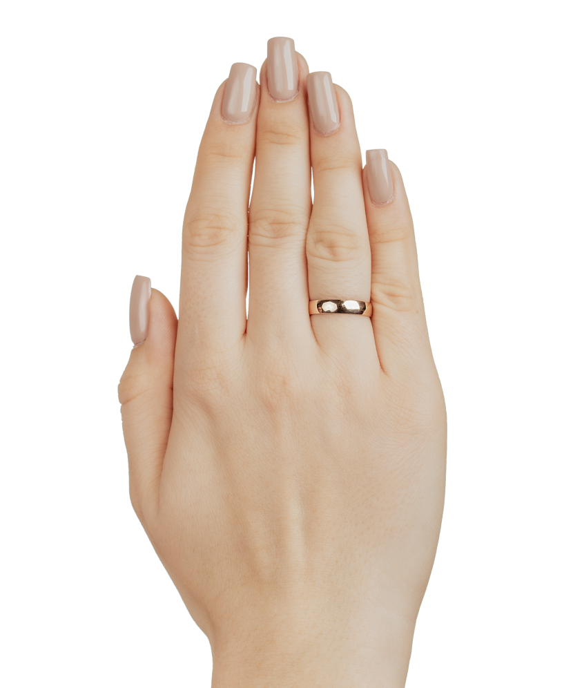 Kullast abielusõrmus 4mm mugavusega Goldinga A107-4K