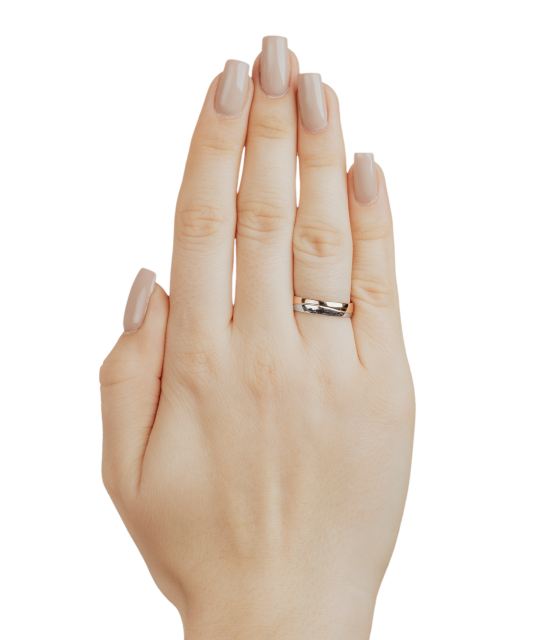 Золотое обручальное кольцо 4.5мм с профилем Comfort Fit