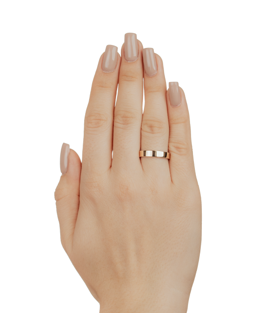 Обручальное серебряное кольцо с золотой пластиной