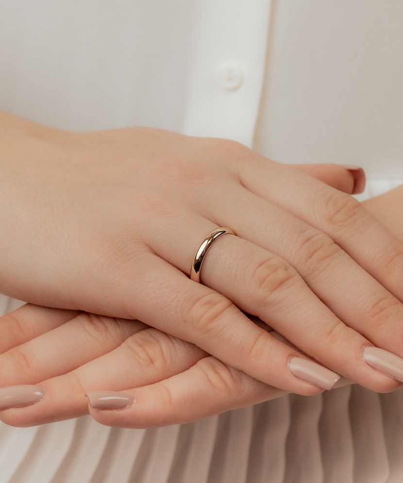 Hõbedast abielusõrmus kuldplaadiga