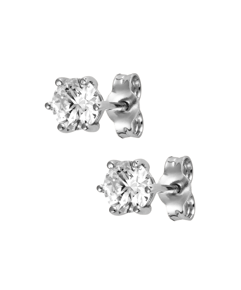 Valgest kullast kõrvarõngad tsirkoonidega