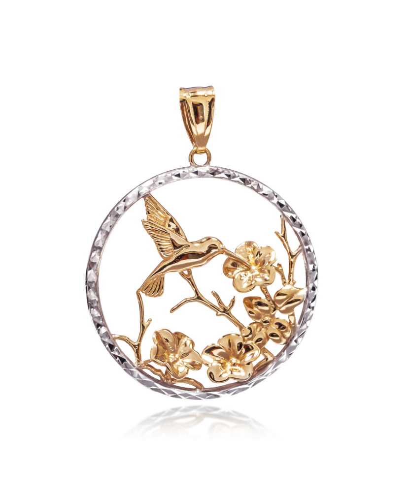 Золотая подвеска "Колибри"