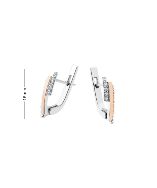 Серьги из позолоченного серебра с цирконами