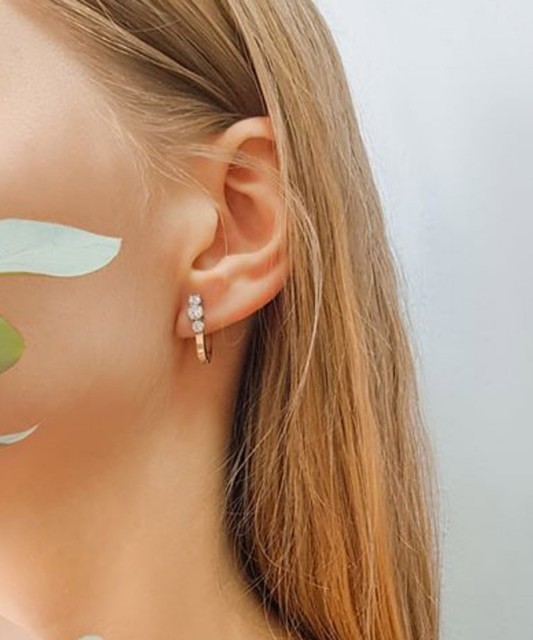 Серьги из позолоченного серебра с цирконами