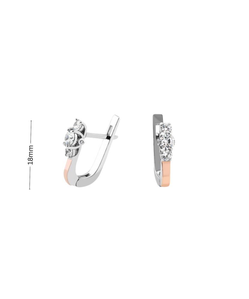 Hõbekõrvarõngad kullatud tsirkoonidega