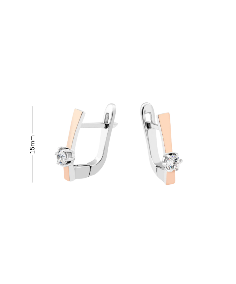 Hõbekõrvarõngad kullatud tsirkoonidega