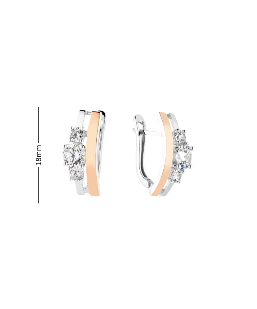 Hõbekõrvarõngad kullatud tsirkoonidega