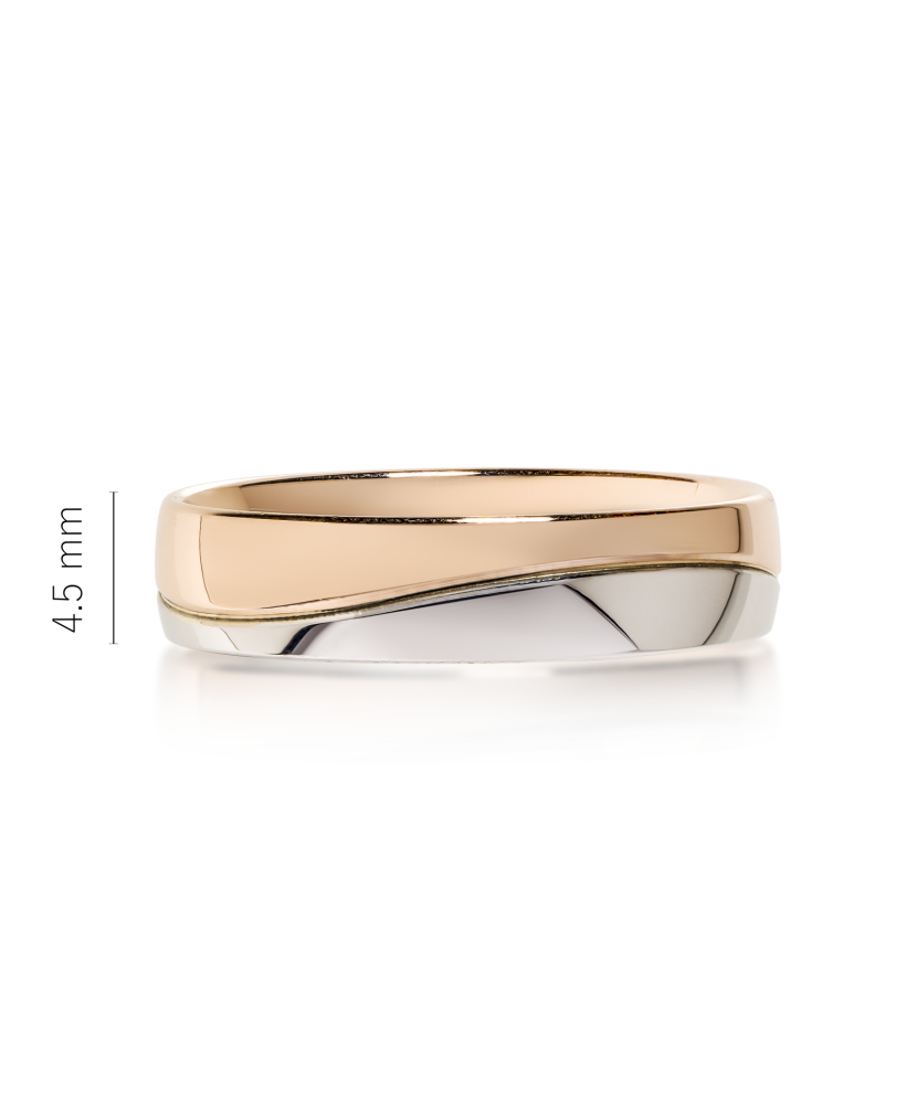 Kullast abielusõrmus 4,5mm mugavusega Goldinga OE216-45K