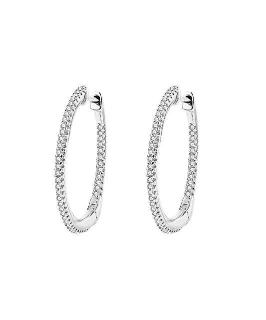 Hõbekõrvarõngad tsirkoonidega 25mm