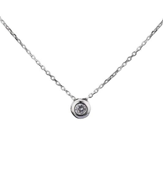 Серебряная цепочка с подвеской из циркона