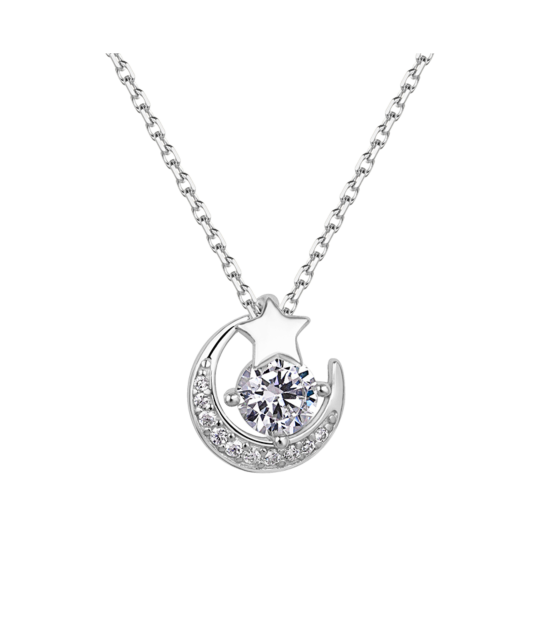 Hõbekett tsirkoonist ripatsiga