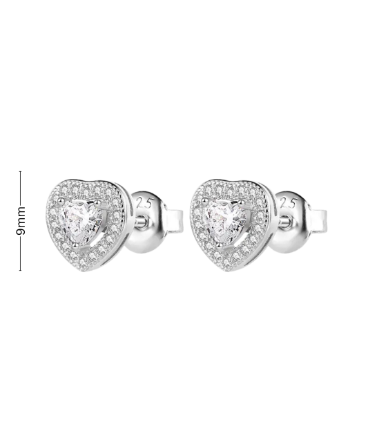 Hõbekõrvarõngad tsirkoonidega "Süda"