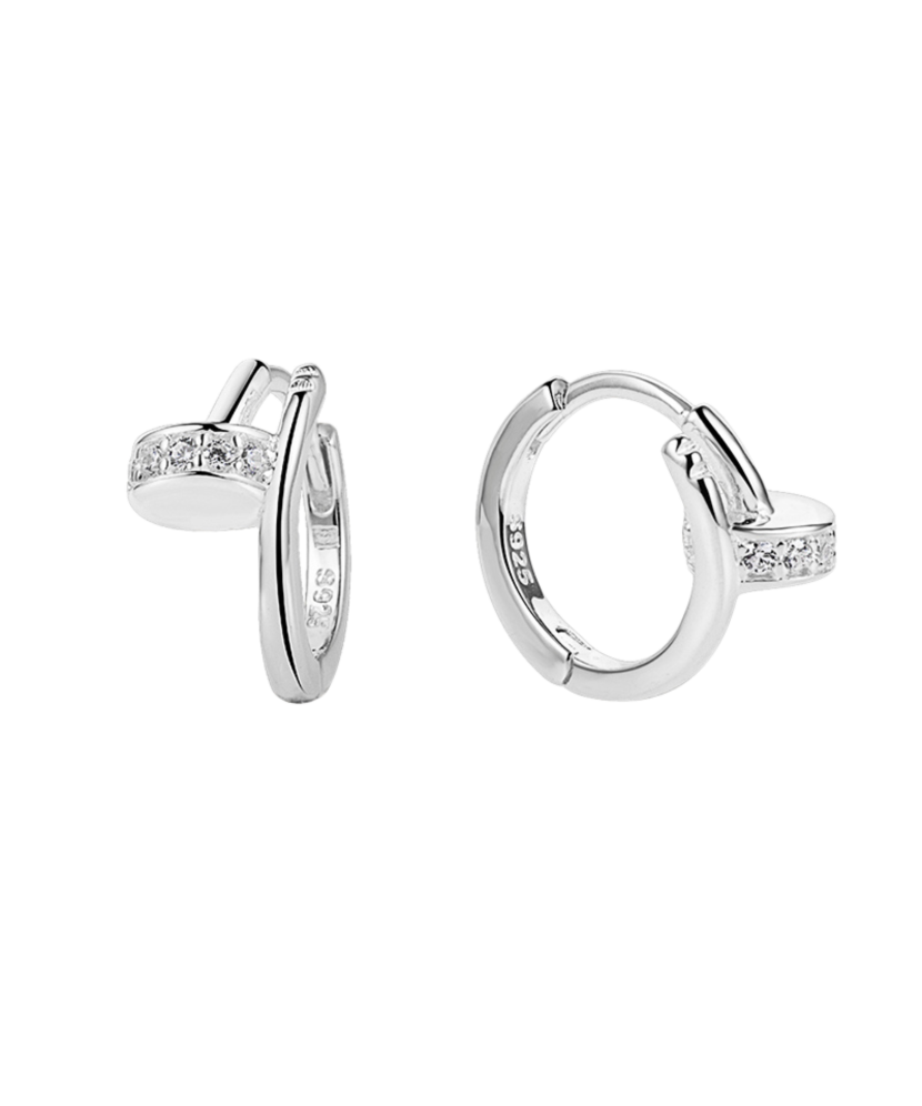 Hõbekõrvarõngad tsirkoonidega