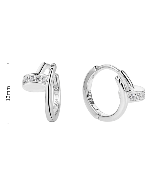 Hõbekõrvarõngad tsirkoonidega