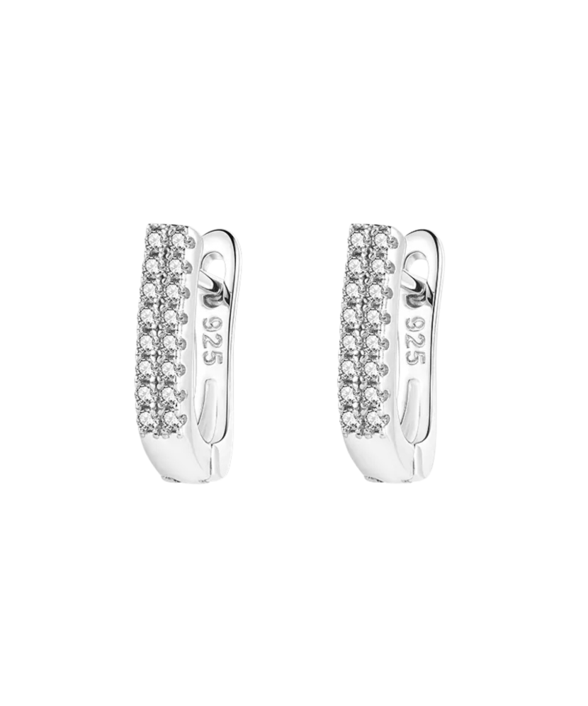 Hõbekõrvarõngad tsirkoonidega