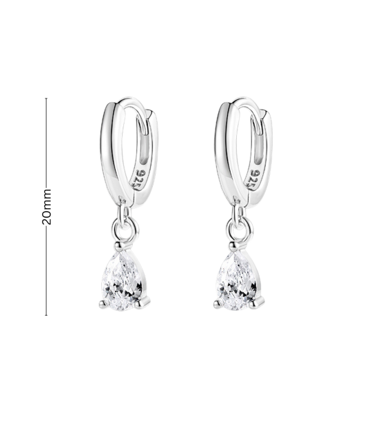 Hõbekõrvarõngad tsirkoonidega