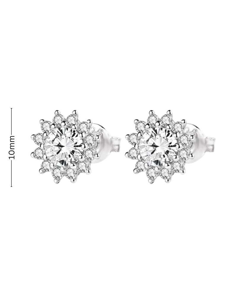 Hõbekõrvarõngad tsirkoonidega