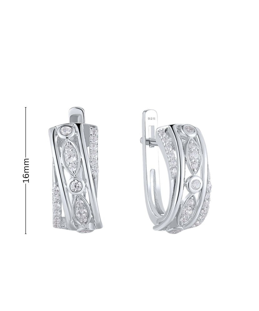 Hõbekõrvarõngad tsirkoonidega