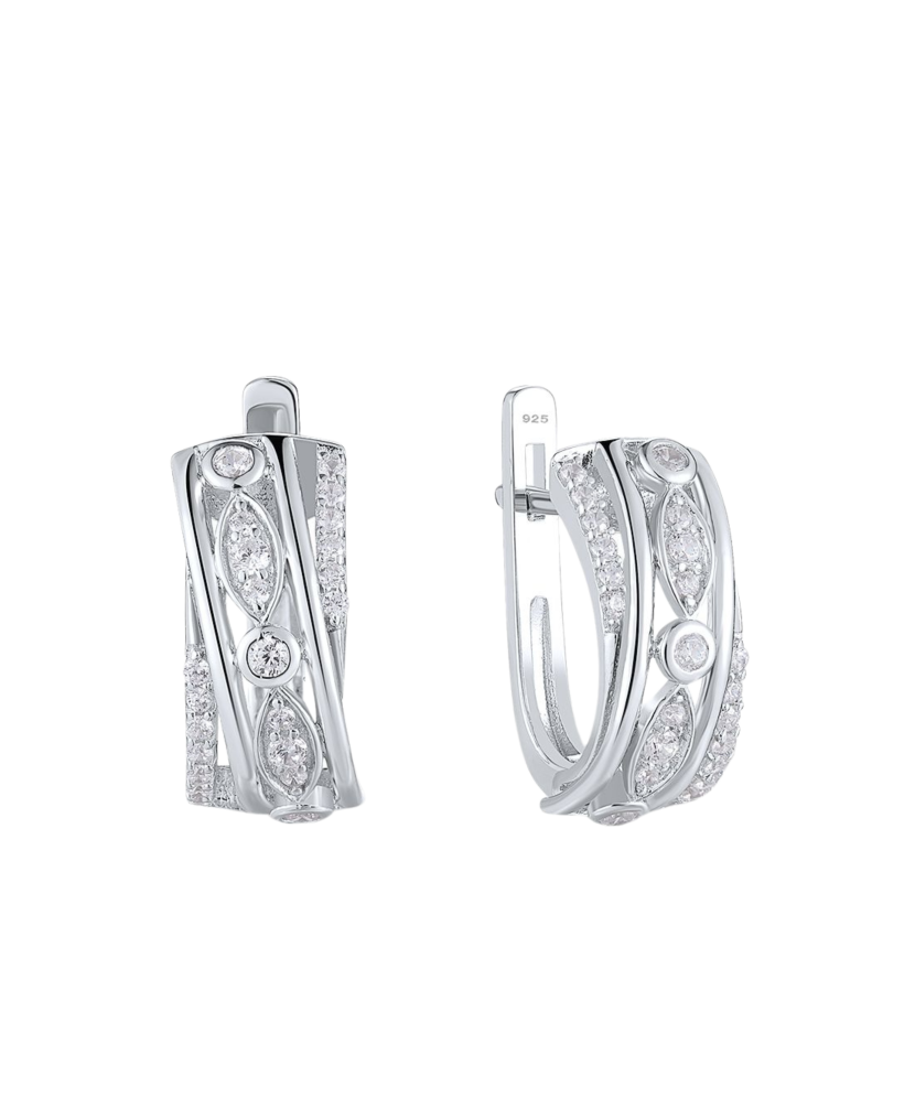 Hõbekõrvarõngad tsirkoonidega