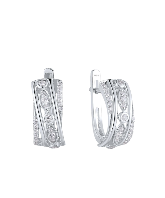 Серьги из серебра с цирконами