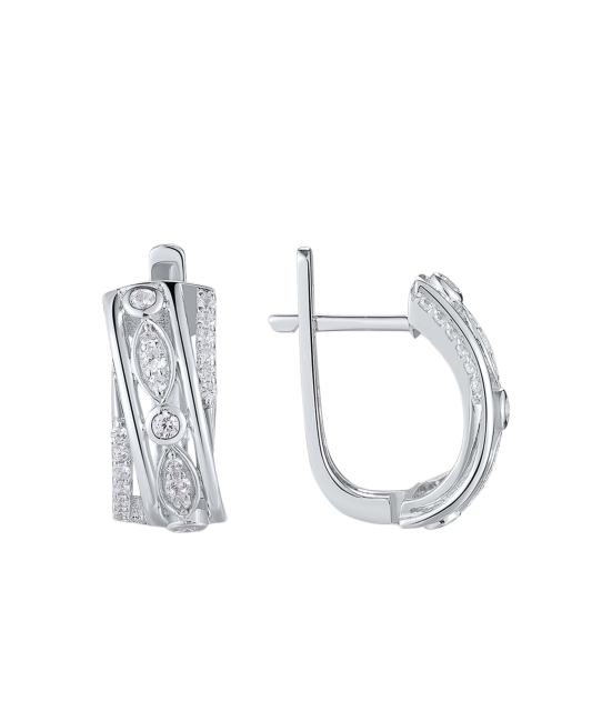 Серьги из серебра с цирконами