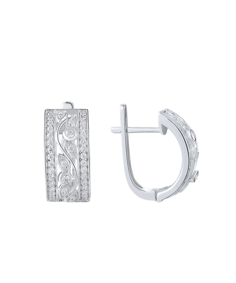 Hõbekõrvarõngad tsirkoonidega