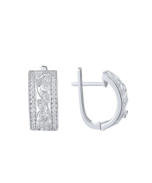 Серьги из серебра с цирконами