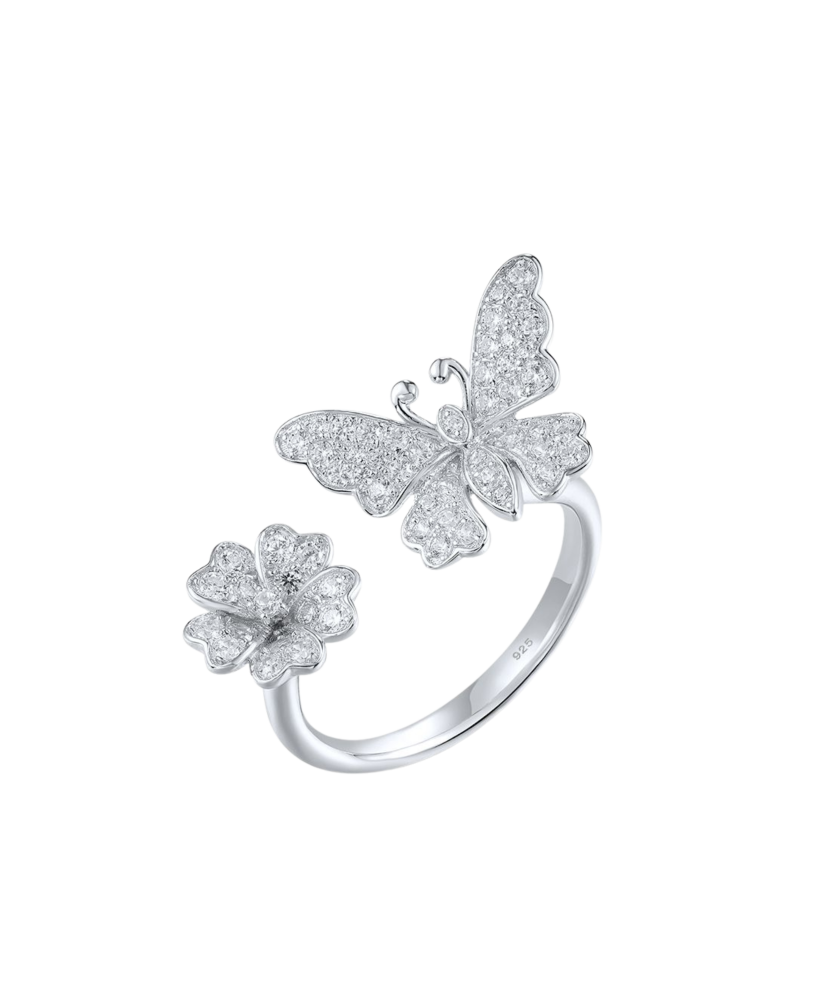 Серебряное кольцо с цирконами