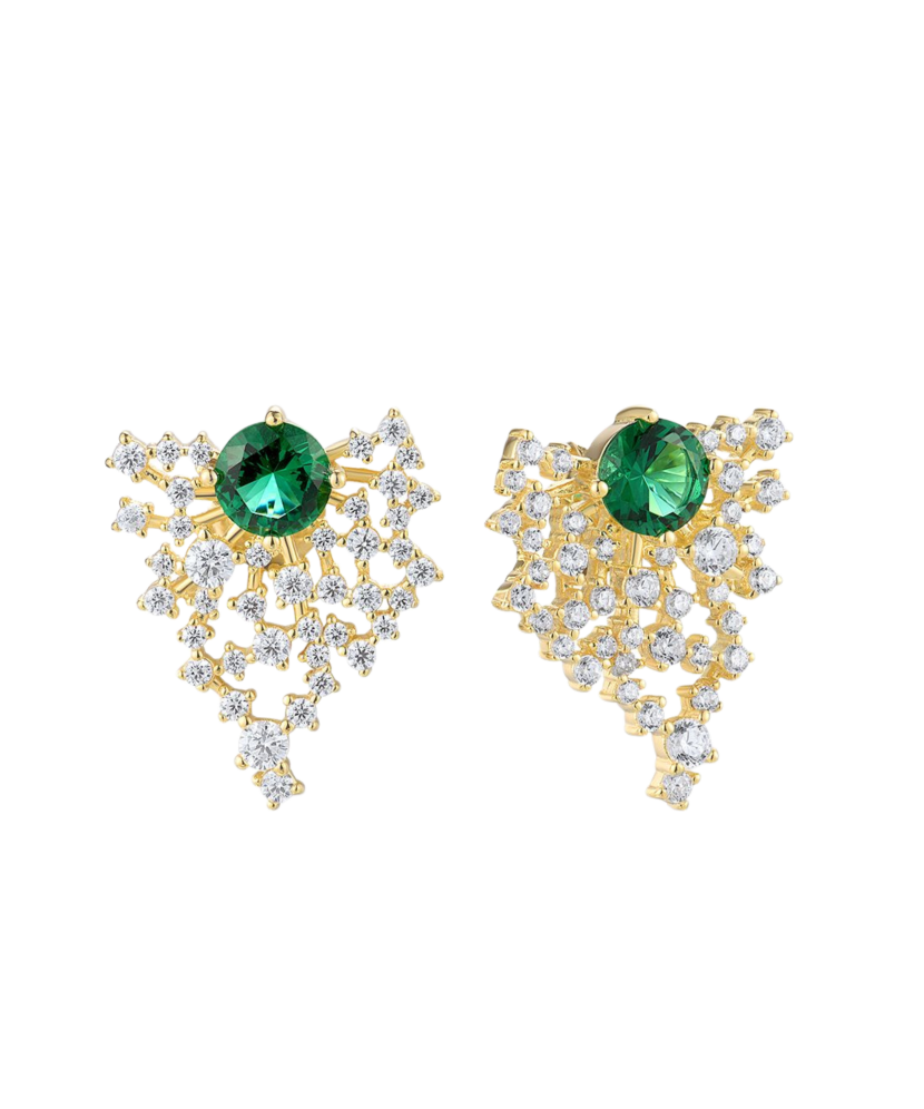 Kullatud hõbekõrvarõngad tsirkoonidega