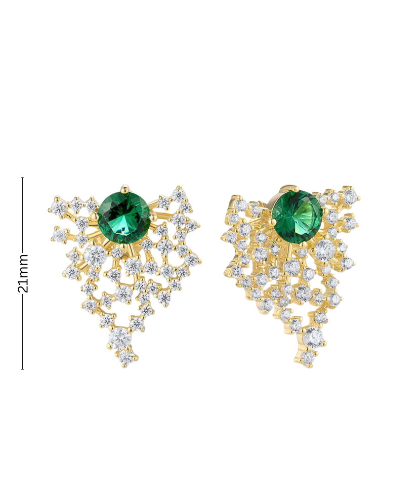 Kullatud hõbekõrvarõngad tsirkoonidega