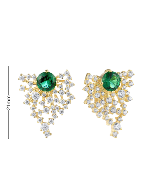 Kullatud hõbekõrvarõngad tsirkoonidega