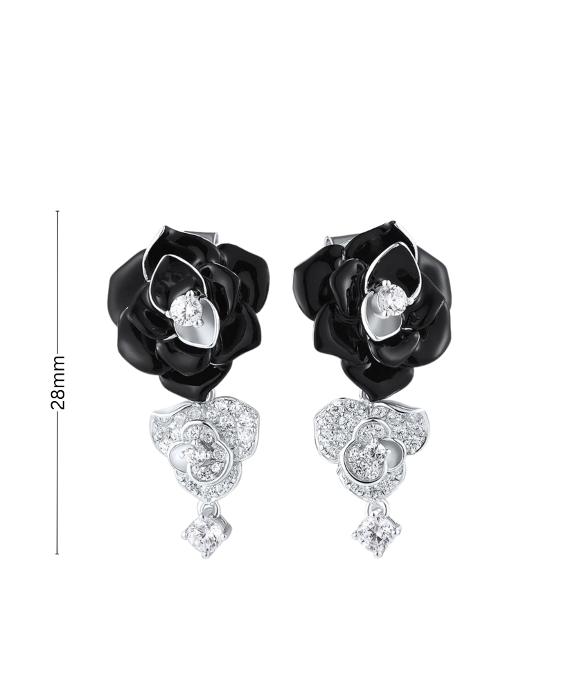 Hõbekõrvarõngad emaili ja tsirkoonidega