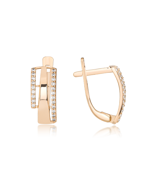 Золотые серьги с цирконами