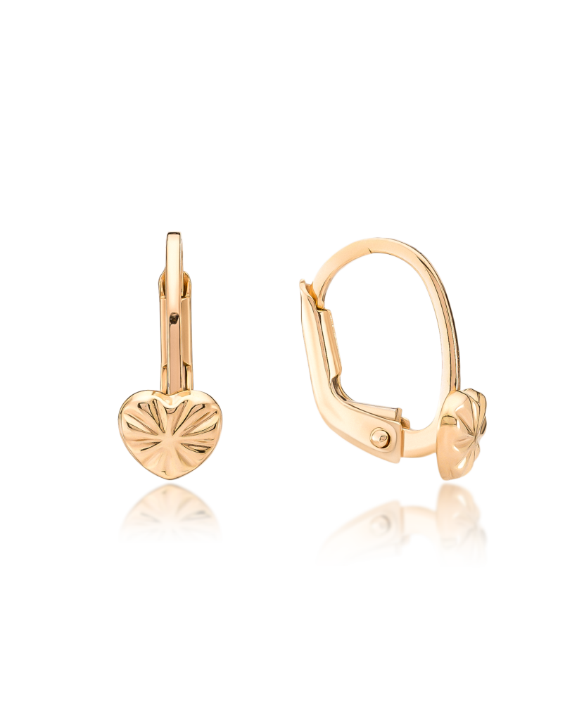 Золотые серьги "Сердечко"