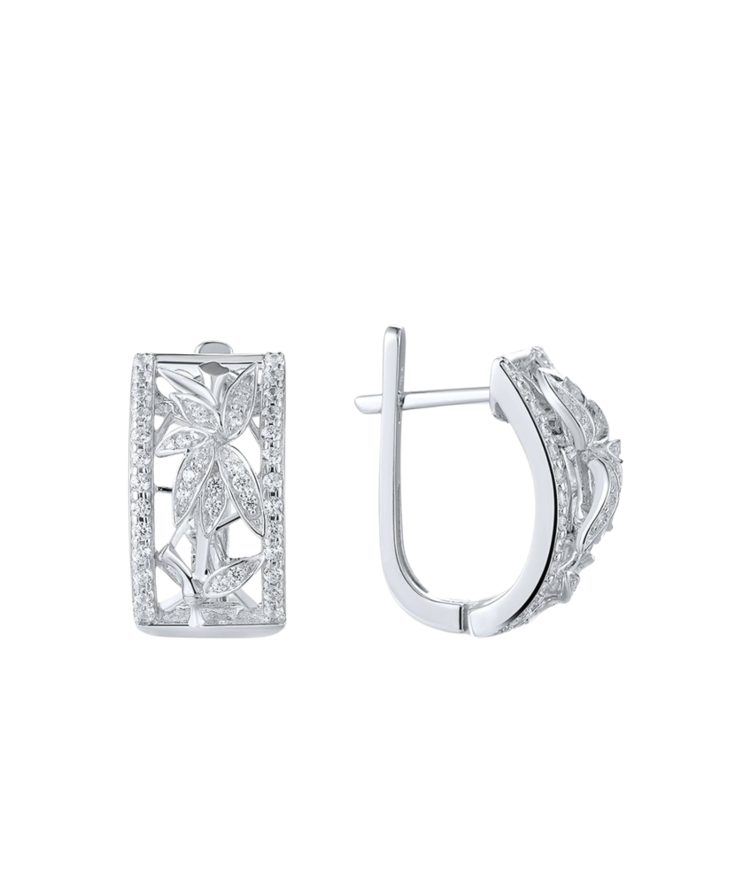 Серьги из серебра с цирконами