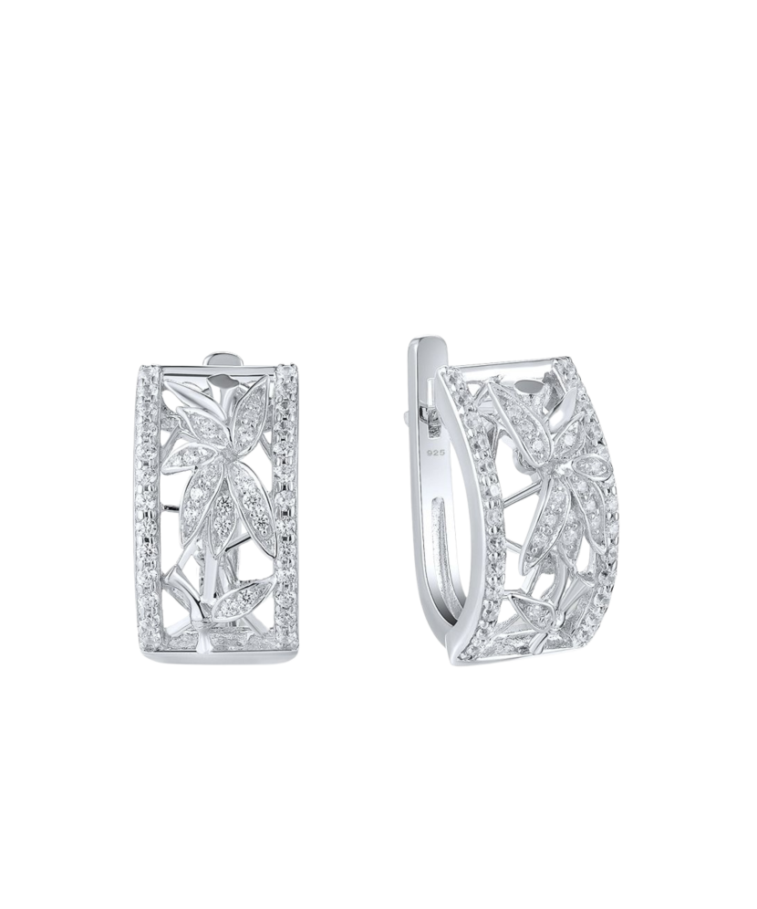 Серьги из серебра с цирконами