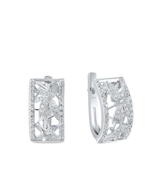 Серьги из серебра с цирконами