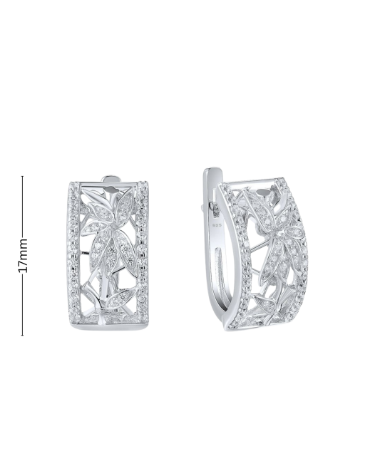 Hõbekõrvarõngad tsirkoonidega