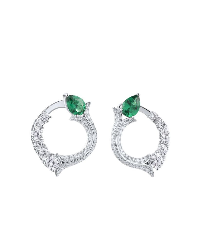 Hõbekõrvarõngad tsirkoonidega ja spinelliga