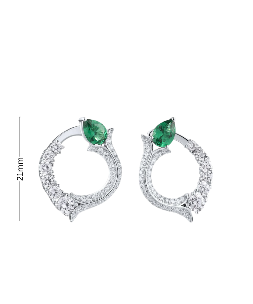 Hõbekõrvarõngad tsirkoonidega ja spinelliga