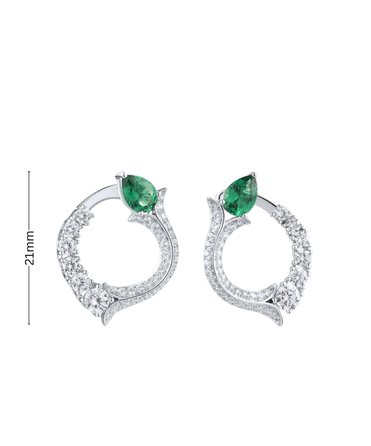 Hõbekõrvarõngad tsirkoonidega ja spinelliga