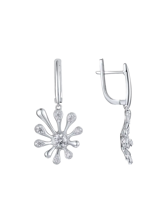 Hõbekõrvarõngad tsirkoonidega